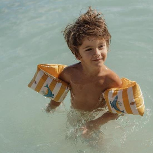 Ghế nằm nổi dùng cho hồ bơi & bãi biển Rubo Toys Swimming arm bands Ocean Dreams Blue màu xanh lơ, màu trắng, màu vàng Hình ảnh