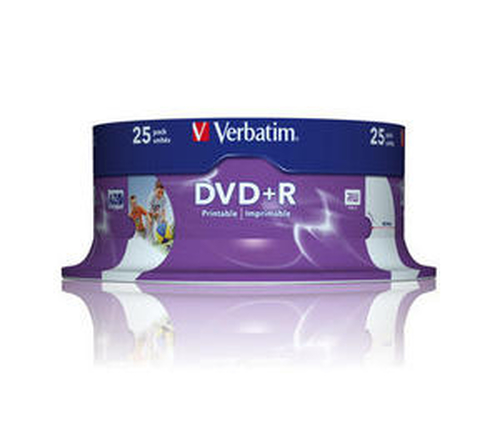 DVD trắng Verbatim DVD+R Wide Inkjet Printable ID Brand 4,7 GB 25 chiếc