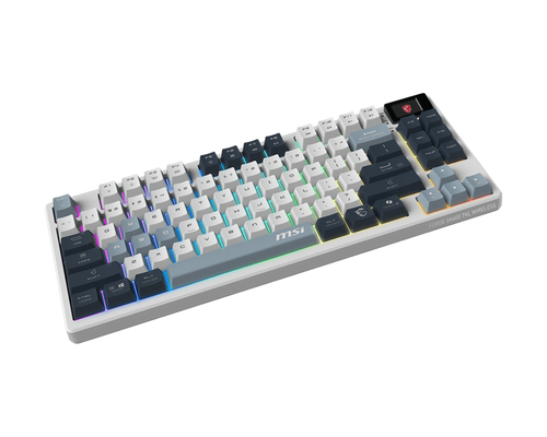 Bàn phím MSI FORGE GK600 TKL WIRELESS SKY Chơi game USB + Bluetooth QWERTY màu xanh lơ, màu trắng