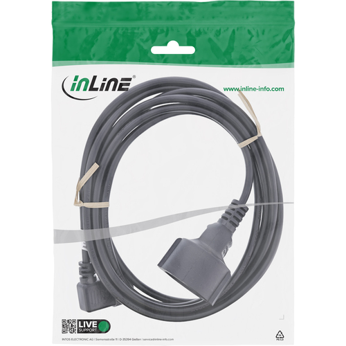 Dây cáp điện InLine 16759M màu đen 3 m IEC C14 Schuko