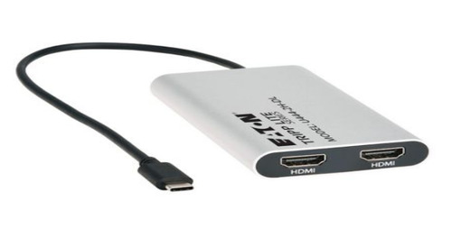Bộ chuyển đổi cáp video Eaton U444-2H-DL 0,3 m USB Type-C HDMI Bạc