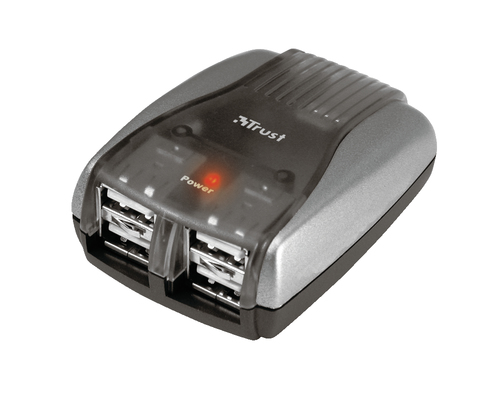 Hub giao tiếp Trust 4 Port USB2 Hub HU-4140p 480 Mbit/s Bạc