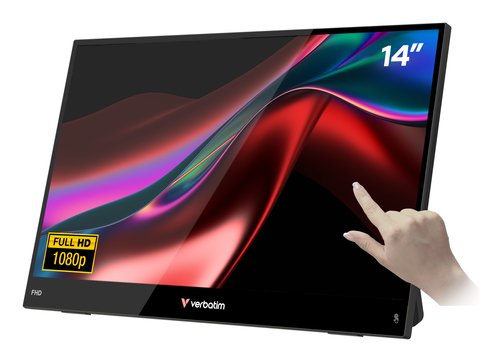 TV & Màn Hình Di Động Verbatim Portable 14" FHD Touch Monitor LIGHT Màn hình di động màu đen 35,6 cm (14") LCD 1920 x 1080 pixels