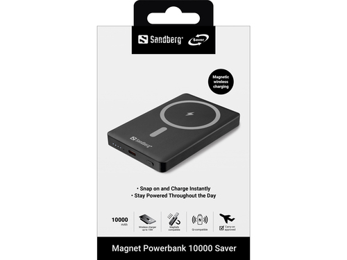 Sạc dự phòng Sandberg 320-97 Lithium-Ion (Li-Ion) 10000 mAh Sạc không dây màu đen