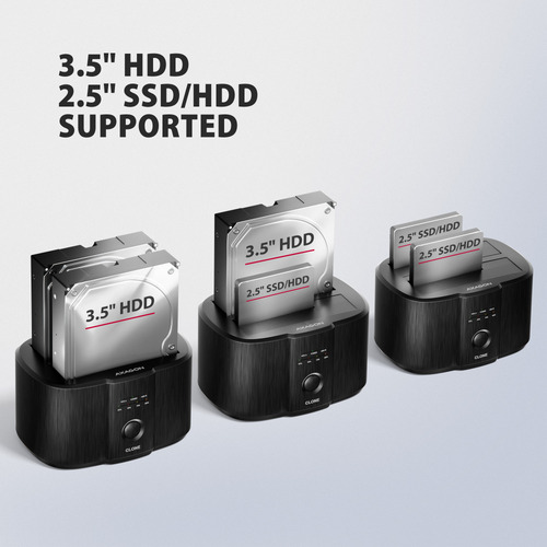 Trạm docking ổ cứng Axagon ADSA-SC USB 3.2 Gen 1 (3.1 Gen 1) Type-C màu đen