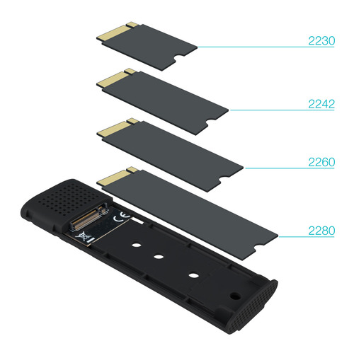 Hộp đựng ổ cứng TooQ TQE-2231B Hộp đựng ổ cứng Vỏ SSD màu đen M.2