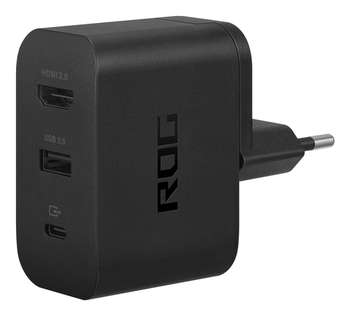 Củ sạc điện thoại ASUS AC65-03 ROG Gaming Charger Dock Dạng đa năng màu đen Dòng điện xoay chiều Sạc nhanh Trong nhà