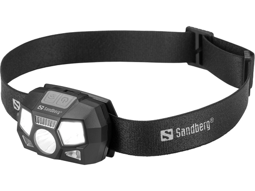 Sandberg Headlamp 5in1 Recharge Sensor màu đen Đèn pin đội đầu LED