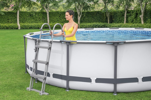 Bestway 56950 Hồ bơi gắn khung Vòng tròn 13030 L màu xanh lơ