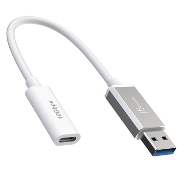 Cáp USB j5create JUCX35 0,1 m USB C USB A 10 Gbit/s màu trắng