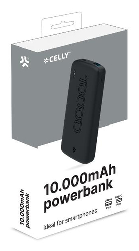 Sạc dự phòng Celly PC2PB10000BK Lithium-Ion (Li-Ion) 10000 mAh màu đen