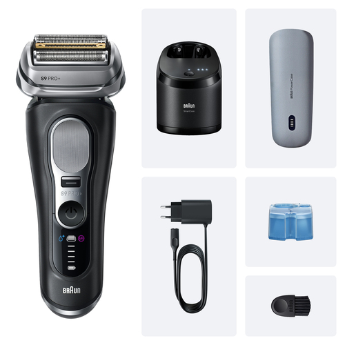 Máy cạo râu Braun Series 9 Pro+ 9670CC Máy cạo râu lưỡi lá Bộ tỉa màu đen