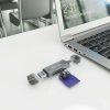 Đầu đọc thẻ AISENS ASCR-2AC08-GR USB 3.2 Gen 1 (3.1 Gen 1) Type-A/Type-C màu xám