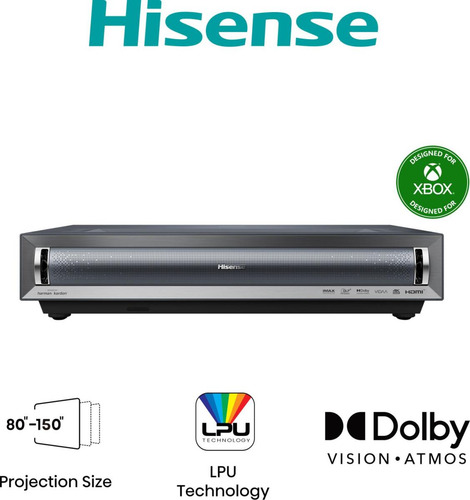bea56c0fa6589220328aa13486a56a13eeffed0e.jpg Tivi màn ảnh rộng Hisense PX3 Máy chiếu siêu gần 2800 ANSI lumens UHD 4K (3840x2160) màu đen, màu ghi sẫm