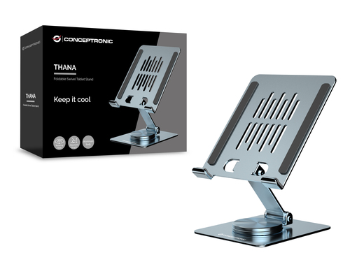 Xe/kệ đẩy văn phòng phẩm Conceptronic THANA09G màu xám Máy tính bảng Trạm đa phương tiện