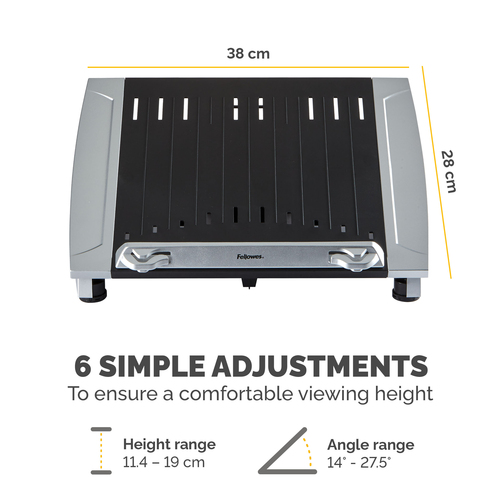 Giá đỡ laptop Fellowes 8036701 Giá đỡ laptop Giá đỡ máy tính xách tay màu đen, Bạc 43,2 cm (17″)