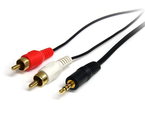 Cáp âm thanh StarTech.com MU6MMRCA 1,8 m 3.5mm 2 x RCA màu đen