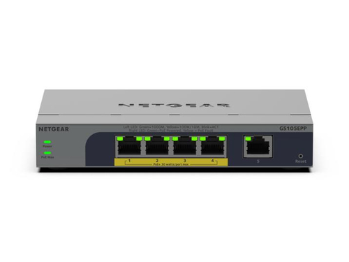 c574004d93576648d98b29cbcc1c7ce62e55c7a4.jpg Switch mạng NETGEAR GS105EPP Không quản lý Gigabit Ethernet (10/100/1000) Hỗ trợ Power over Ethernet (PoE) Gắn Bàn/Gắn Tường màu xám