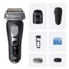 Máy cạo râu Braun Series 9 Pro+ 9660CCPS lưỡi lá Bộ tỉa màu đen, Bạc