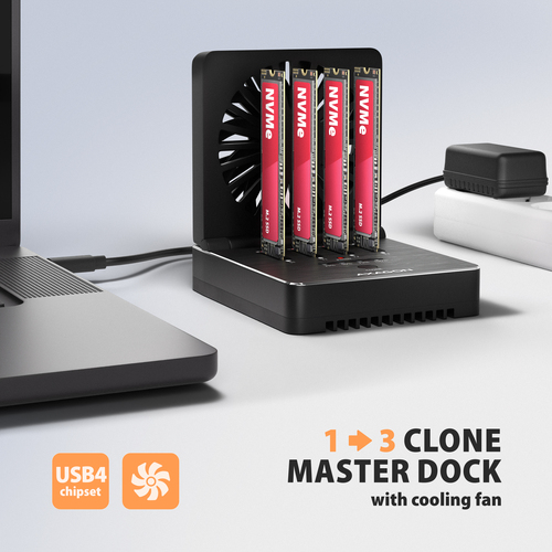 Trạm docking ổ cứng Axagon ADSA-M2C44 USB 4 Type-C màu đen