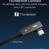 Dây cáp Thunderbolt Plugable Technologies TBT5-240W80R 0,8 m 120 Gbit/s màu đen