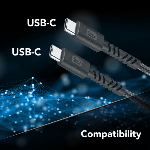 Cáp Cellularline USBDATAUBR5AC2C15K USB 1,5 m USB C 100 W màu đen