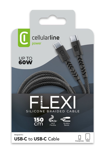Cáp Cellularline USBDATAUBRC2C15K USB 1,5 m USB C 60 W màu đen