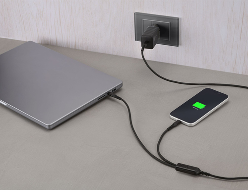 Cáp USB Cellularline USBDATATWINC2C15MK 1,5 m USB C 2 x USB C 120 W màu đen