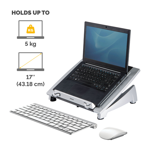 Giá đỡ laptop Fellowes 8036701 Giá đỡ laptop Giá đỡ máy tính xách tay màu đen, Bạc 43,2 cm (17″)
