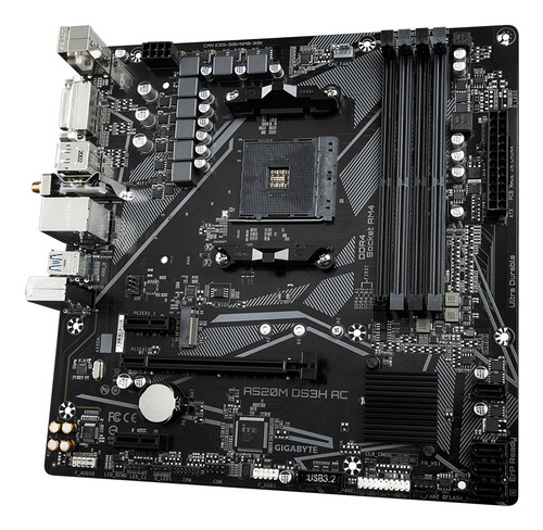 Bo mạch chủ GIGABYTE A520M DS3H AC (Rev. 1.4) AMD A520 Socket AM4 micro ATX