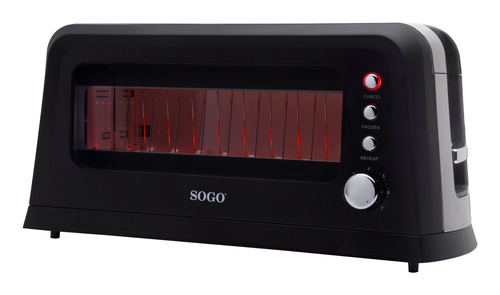 Máy nướng bánh mì Sogo TOS-SS-5445 7 2 lát 900 W màu đen, Thép không gỉ, Trong suốt