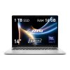 d26783da103f0ed78df3b3b56269fd28535310f7.jpg Máy tính xách tay MSI Modern 14S AI+ G3MG-055ES Copilot+ PC Intel Core Ultra 7 355 Laptop 35,6 cm (14") Full HD+ 16 GB DDR5-SDRAM 1 TB SSD Wi-Fi 6E (802.11ax) Windows 11 Home Bạc Tiếng Tây Ban Nha