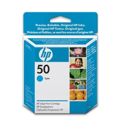 Hộp mực in phun HP 50 Cyan Inkjet Print Cartridge 1 chiếc chính hãng màu lục lam (màu hồ thủy)