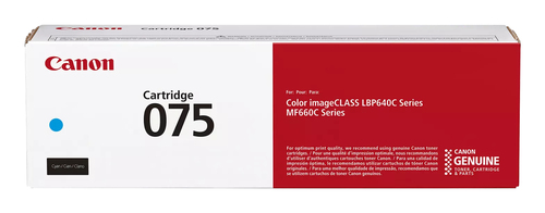 Hộp mực in laser (Toner) Canon 075 1 chiếc chính hãng màu lục lam (màu hồ thủy)