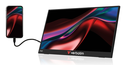 TV & Màn Hình Di Động Verbatim Portable 15.6" FHD Monitor LIGHT Màn hình di động màu đen 39,6 cm (15.6") LCD 1920 x 1080 pixels