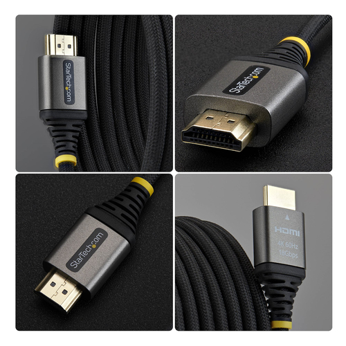 Cáp HDMI StarTech.com HDMI2-FLEX-4K60-2M HDMI Type A (Standard) màu đen, Bạc