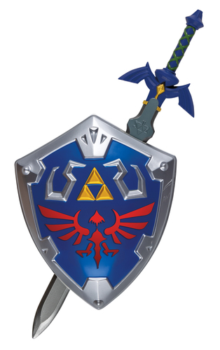 Phụ kiện trang phục hóa trang Disguise Legend of Zelda Master Sword & Shield Set Áo giáp và vũ khí hóa trang Trẻ em Bất cứ giới tính nào
