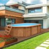 Interline Bali Hồ bơi gắn khung Ovan Gỗ