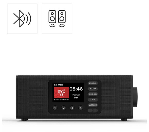 Radio Hama DR2002BT cho cá nhân Kỹ thuật số màu đen
