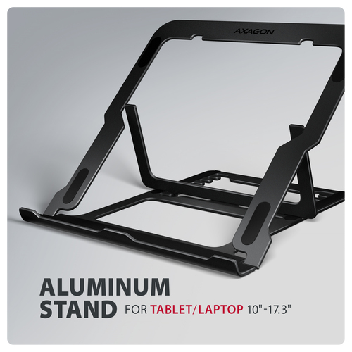 Axagon STND-LAB Laptop-Ständer, höhenverstellbar, faltbar, Aluminium Giá đỡ máy tính xách tay & máy tính bảng màu đen 43,9 cm (17.3")