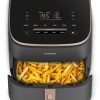 Nồi chiên Cosori Turbo Blaze Chef Edition Đơn 6 L Độc lập 1725 W Nồi chiên không dầu màu đen, Vàng hồng
