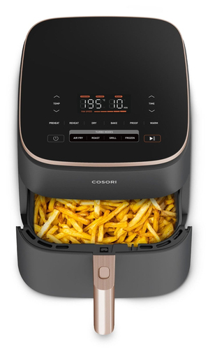 Nồi chiên Cosori Turbo Blaze Chef Edition Đơn 6 L Độc lập 1725 W Nồi chiên không dầu màu đen, Vàng hồng