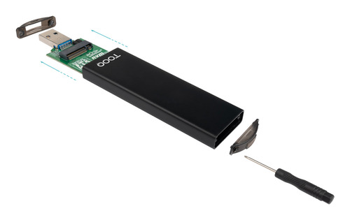 Hộp đựng ổ cứng TooQ TQE-2240B Hộp đựng ổ cứng Vỏ SSD màu đen M.2