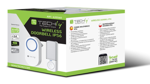Bộ chuông cửa Techly I-BELL-RING05 màu trắng