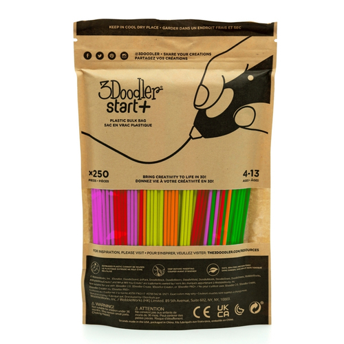 Vật liệu cho máy in 3D 3Doodler Filament Start+ 250 neonrot neonorange neongruen neongelb neonpink""Neon Nhựa có thể ủ phân Xanh lá dạ quang, Cam dạ quang, Hồng huỳnh quang, Đỏ dạ quang, Vàng neon 1 g