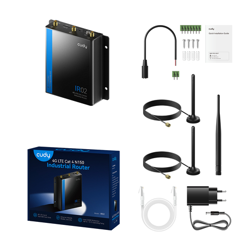 Thiết bị mạng di động 4G/5G Cudy 4G LTE Cat 4 N150 Industrial Wi-Fi Router, IR02 1.0 Router mạng tế bào