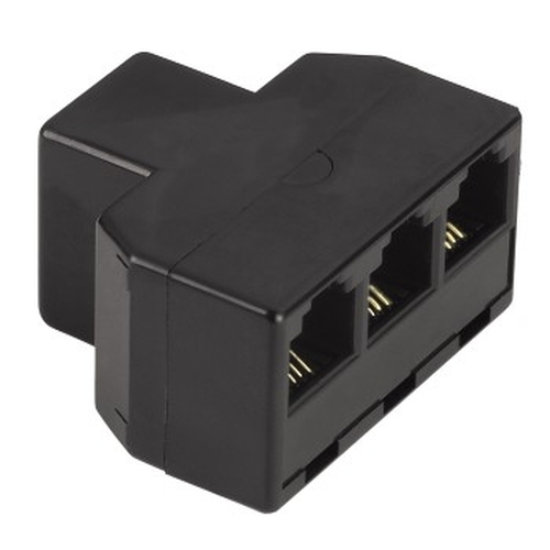 Bộ tách mạng lưới Hama Modular Splitter Modular Plug - 3 Modular Sockets 6p4c màu đen