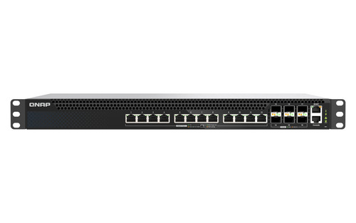Chuyển mạng QNAP QSW-M5218P-6F12T Quản lý L3 10G Ethernet (100/1000/10000) Hỗ trợ Power over Ethernet (PoE) 1U màu đen