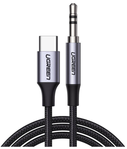 Cáp âm thanh Ugreen CM450 1 m 3.5mm USB Type-C màu đen
