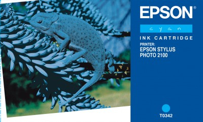 Hộp mực in phun Epson Chameleon T0342 1 chiếc chính hãng màu lục lam (màu hồ thủy)